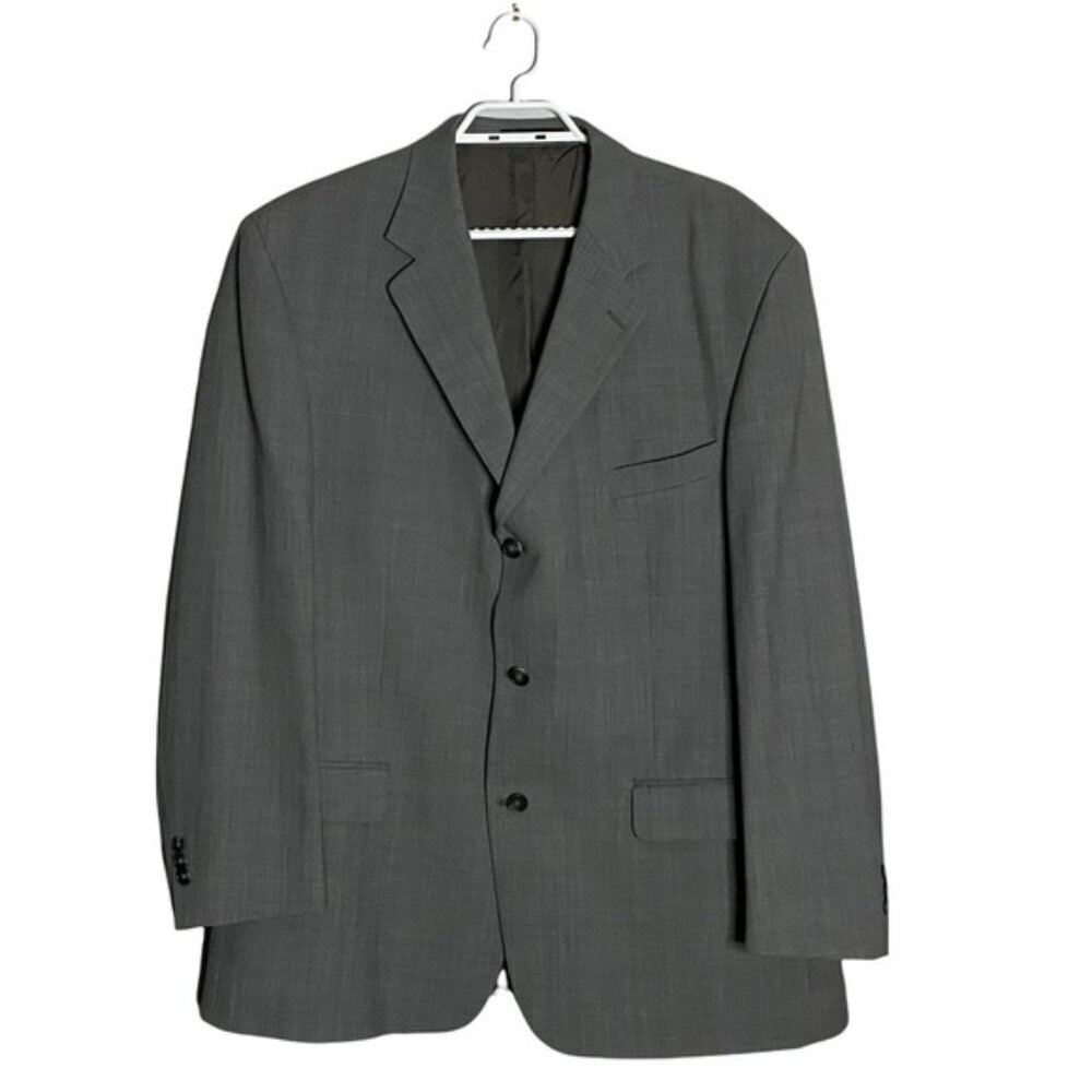 Moores Men Gray Button Front Formal Blazer Jacket